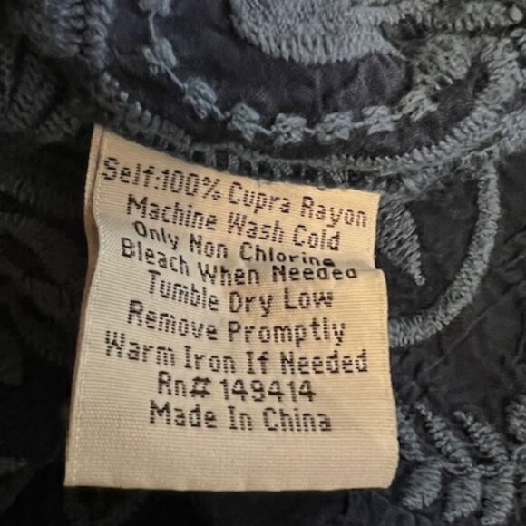 Johnny Was Embroidered Jocasta Willow Tunic Top Navy Blue Boho Chic Small $245 - Picture 8 of 8